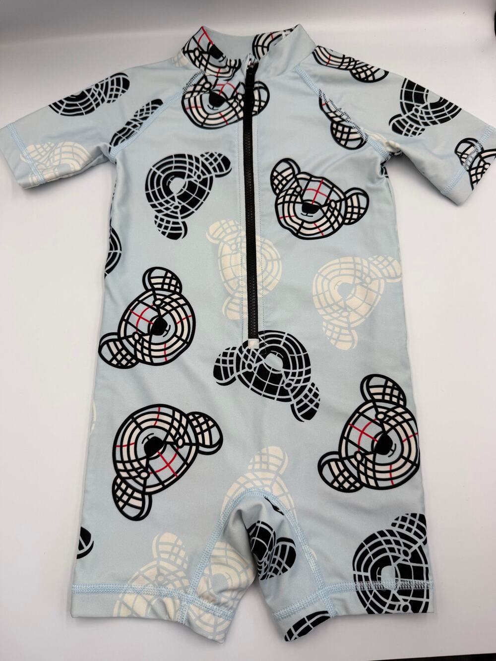 Burberry thomas bear print short sleeve rashguard swim 2y